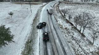 212023 Cleburne TX Ice Storm  Cars sliding off road  Everything iced over [upl. by Robina]