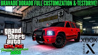 BRAVADO DORADO FULL CUSTOMIZATION amp TESTDRIVEGTA ONLINE CHRISTMAS ON XBOX SERIES XCHOP SHOP DLC [upl. by Neom]