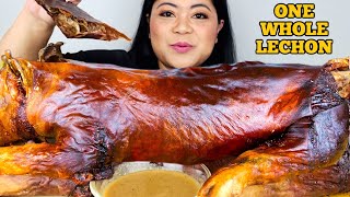 WHOLE LECHON BABOY MUKBANG  EATING SHOW  FILIPINO FOOD  SATISFYING ROASTED SUCKLING PIG [upl. by Atiugram871]