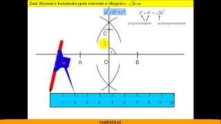 Konstrukcja odcinka o długości pierwiastek z dwudziestu centymetrów  Matfiz24pl [upl. by Yeslrahc]