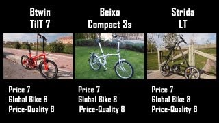 Btwin Tilt vs Beixo Compact vs Strida LT Chainless compare [upl. by Nywde]