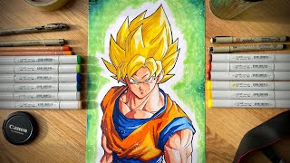 Drawing  SUPER SAIYAN GOKU  Dragon Ball Z [upl. by Salesin]