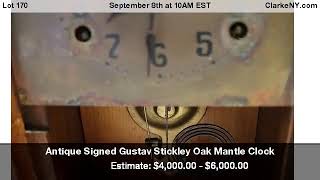 Antique Signed Gustav Stickley Oak Mantle Clock [upl. by Tita340]