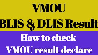 BLIS and DLIS Result declare  VMOU BLIS and DLIS Result kaise check kare  blis result 2024 [upl. by Tiphani]