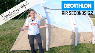 DECATHLON Quechua Air Seconds 52 Fresh amp Black FamilienLuftzelt Unboxing amp Aufbau [upl. by Jari]