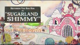 Cuphead Sugarland ShimmyBaroness Von Bon Bon Boss fight Beaten With One Hand Only [upl. by Yelyak]