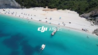 Fteri Beach Kefalonia Greece  DJI Air2S Drone Video HD [upl. by Sivla540]