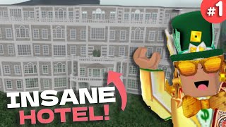 Building an INSANE HOTEL in Roblox  Bloxburg • 1 [upl. by Acinna]