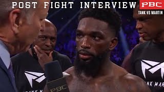 Frank Martin discusses his loss to Gervonta quotTankquot Davis  POST FIGHT INTERVIEW  TankMartin [upl. by Sivrad]