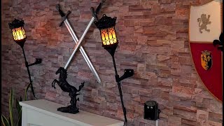 How to Make a Flaming Wall Torch Based on Ikea floor Uplighter Lamp in 4K [upl. by Dohsar]