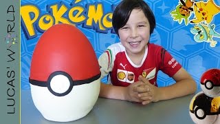 Giant POKEMON PLAY DOH Surprise Egg POKE BALL PIKACHU amp MORE MYSTERY POKEMON FIGURES amp SURPRISES [upl. by Treblah]