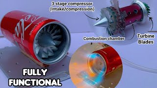 Making a Fully Functional Jet Engine using Soda can  diy Jet Engine [upl. by Garibull]