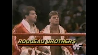 Rougeau Brothers vs Hercules amp Barry O SuperStars Oct 11th 1986 [upl. by Ardnahs]