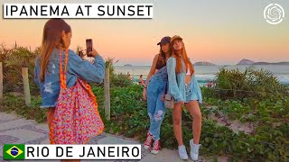 ðŸ‡§ðŸ‡· Ipanema Beach Boardwalk AMAZING SUNSET  Rio de Janeiro Brazil ã€4Kã€‘2022 [upl. by Fey]