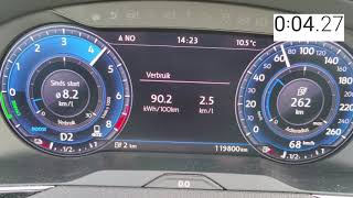 VW Passat GTE acceleration 0100 Kmh test [upl. by Skill]