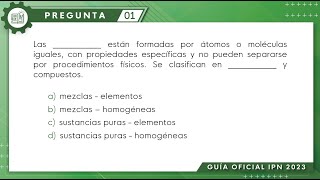 Guía IPN 2023  Química Pregunta No 1  Físico  Matemático [upl. by Phillipe262]