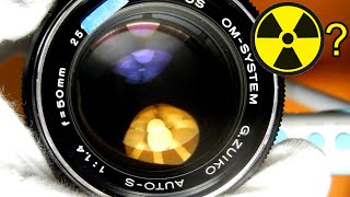 Testing lenses for Gamma radiation  Olympus OM 50mm F14 lens [upl. by Oreves]