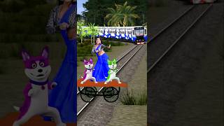 Lilly aunty dancing with fanny dog on green thela stop the high speed traintrendingviralvideo [upl. by Ardath177]