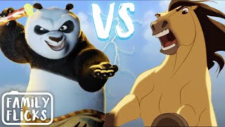 Best Action Scenes Spirit VS Kung Fu Panda  Family Flicks [upl. by Destinee714]