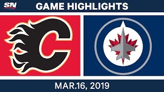 NHL Highlights  Flames vs Jets – Mar 16 2019 [upl. by Enirehtac]