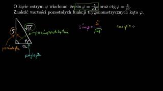 Funkcje trygonometryczne i boki trójkąta prostokątnego [upl. by Darach634]