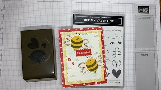 Stampin’ Up Bee My Valentine Card Tutorial [upl. by Kowatch]