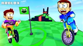 Roblox Obby But Youre on a Bike 🚴  Shiva and Kanzo Gameplay [upl. by Ydal]