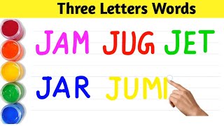 three letter words rat bat mat fat cat hat sat  at word family  phonics for kids [upl. by Quillon700]