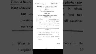 IGNOU MSO 002 Question Paper  June 2024 Exam ignousociology mso002 ignouexam [upl. by Eerased]