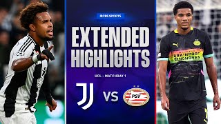 Juventus vs PSV Extended Highlights  UCL League Phase MD 1  CBS Sports Golazo [upl. by Yrrem]