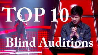 THE VOICE  TOP 10 BLIND AUDITIONS  Rock Songs [upl. by Monahon]