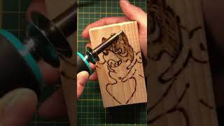 Pyrogravure ACTION Pokemon Felicanis sculpture bois bois pokemon sculpture action test [upl. by Napas]