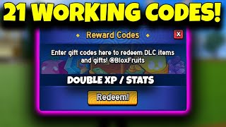 21 WORKING Blox Fruits Codes double xp amp stat reset 2024 [upl. by Kcinnay]