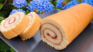 Swiss Roll Recipe 3 Ingredient Sponge  Dessert for Beginners [upl. by Ferdinanda]