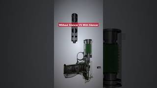 Silent pistol Without silencer vs with silencer [upl. by Einwahr380]