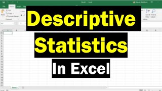 How To Perform Descriptive Statistics In Excel Very Easy [upl. by Ibmat]