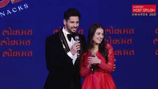 Divita Juneja and Sidharth Malhotra at Lokmat Most Stylish Awards 2021 [upl. by Lambard]