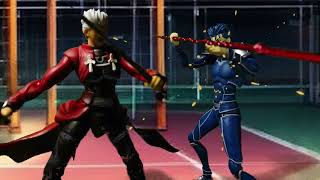 figma FATE STAY NIGHT ARCHER VS LANCER AND LANCER VS EMIYA SHIROU stop motion フェイトステイナイト ランサvsアーチャー [upl. by Nigen]