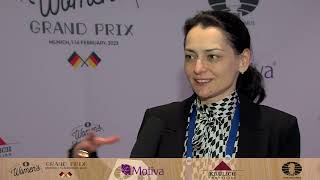 Interview with Alexandra Kosteniuk  FIDE Womens Grand Prix in Munich  1 Round [upl. by Anihsat]