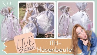 🪡🧵Livestream  Sticken für Ostern  Hasenbeutel mit tollem Cutout ✂️ [upl. by Amadeo]