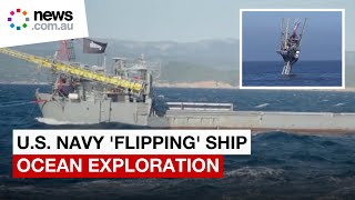 US Navy flipping ship now for ocean exploration [upl. by Ettenauq323]