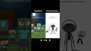 I havent Showered Since Last Year A vs B Minecraft Animation shorts [upl. by Longerich]