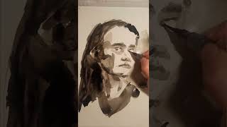 Quick portrait study with watercolor art painting portrait watercolor shorts [upl. by Ramad450]