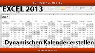 Dynamischen Kalender erstellen  Download Excel [upl. by Vere856]