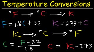 Celsius to Fahrenheit to Kelvin Formula Conversions  Temperature Units C to F to K [upl. by Aneehsyt255]