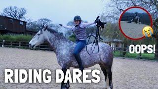 RIDING DARES  oops fell off🫣 100k [upl. by Anauqahs]