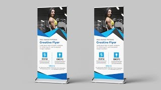 Business Roll Up Banner Design  Photoshop CC Tutorial [upl. by Nester]