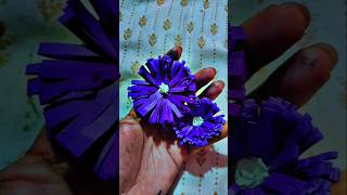 How to make simple flower with colourful paper🤞🥰💕papercraftartflower handmadeviralvideoshort [upl. by Assetak]