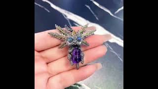 Hexagonal Beast Natural Amethyst S925 Silver Pendant shorts fashion [upl. by Dailey]