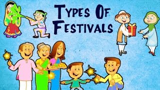 Different Types Of Festivals For Kids  Learning Types Of Festivals  Preschool Learning Videos [upl. by Bertram984]